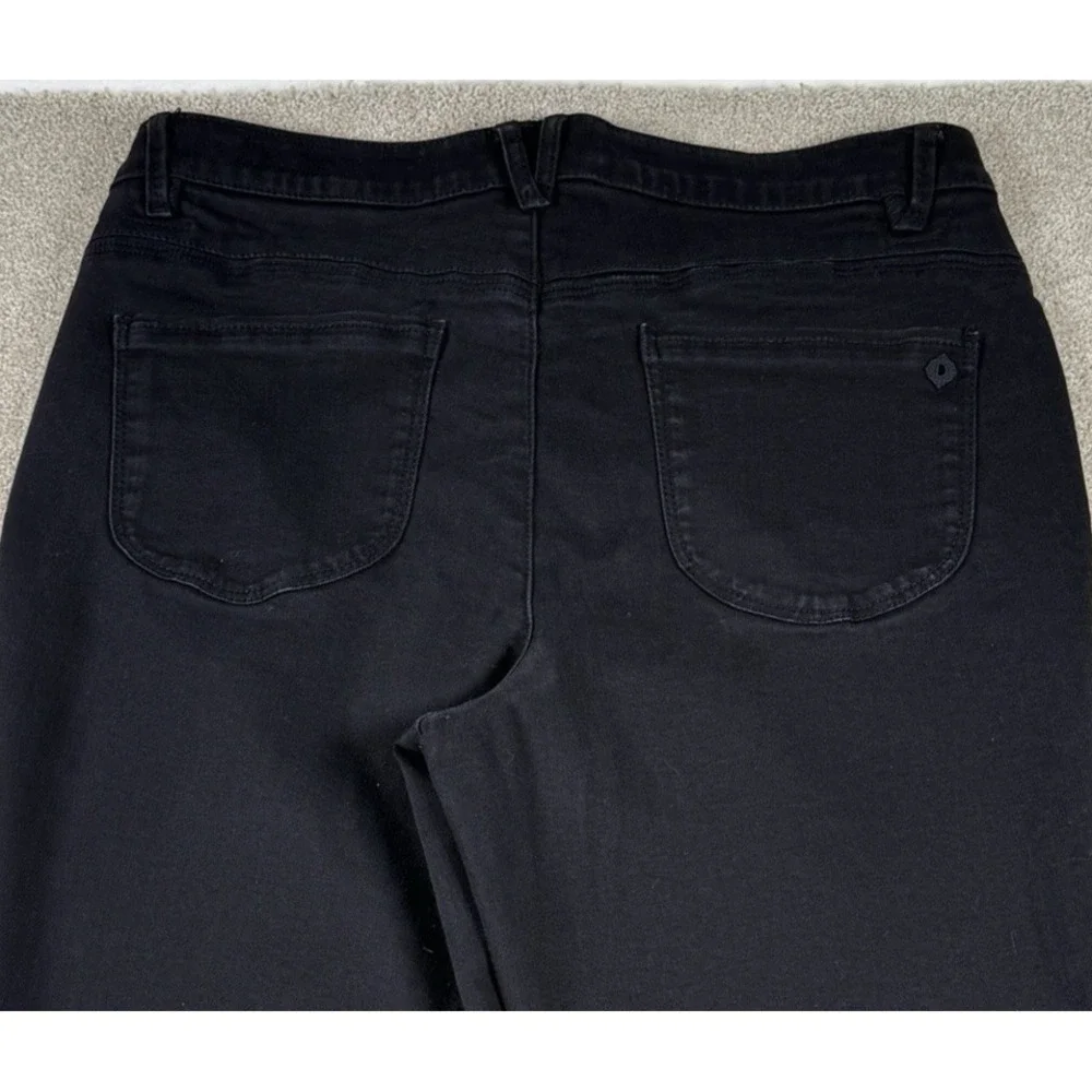 Democracy Jeans Womens 14 Black Boot Cut Stretch Denim Boho Comfort Ab Solution